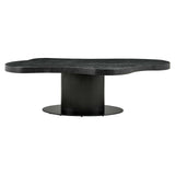 Richmond Interiors Bogor Carved Black Oak Wood Dining Table | 8 Seater