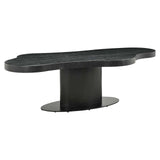 Richmond Interiors Bogor Carved Black Oak Wood Dining Table | 6-8 Seater