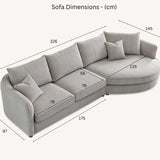 The Pebble Taupe Boucle Corner Premium Sofa Fabric