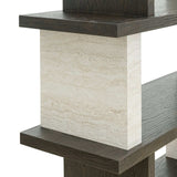Richmond Interiors Waldorf Brown Oak Wood & Stone Display Unit