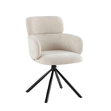 Monaco Pandora Beige Ceramic Marble Extendable Dining Table 160-240cm with Tuscany Beige Velvet 360° Swivel Chairs