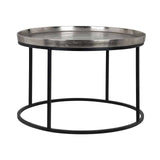 Richmond Interiors Lyam Metallic Silver Round Coffee Table