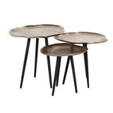 Richmond Interiors Volenta Champagne Gold Starburst Coffee Table Nest | Set of 3