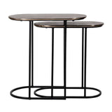 Richmond Interiors Chandon Champagne Gold Side Table Nest | Set of 2