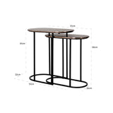 Richmond Interiors Chandon Champagne Gold Side Table Nest | Set of 2