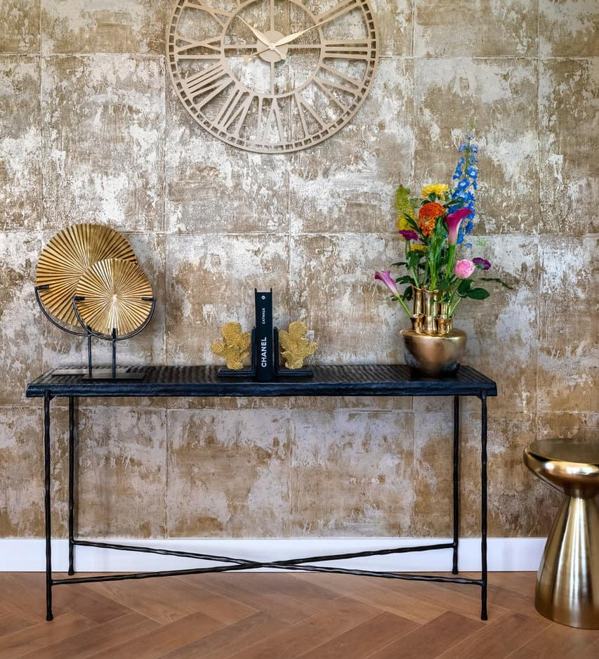 Richmond Interiors Arlo Metallic Gold Round Side Table
