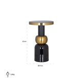 Richmond Interiors Mose Black & Gold Side Table | Medium