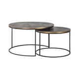Richmond Interiors Tulum Brushed Gold Coffee Tables Nest | Set of 2
