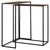 Richmond Interiors Bristol Textured Gold Console Table Nest | Set of 2