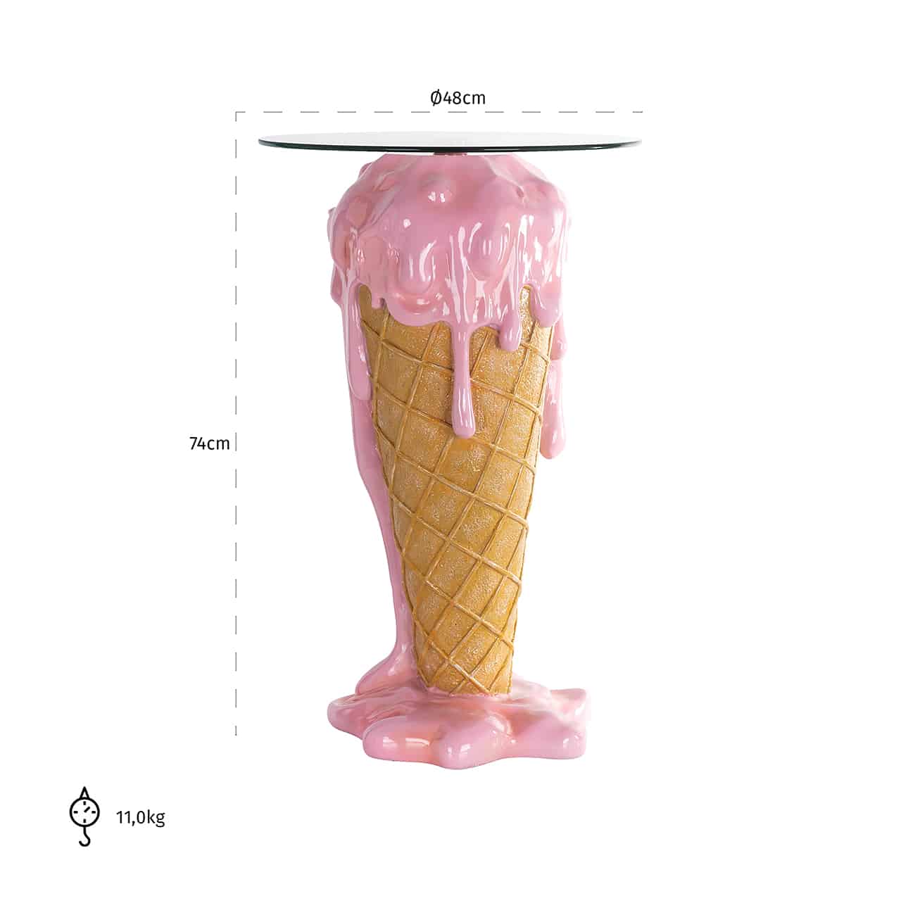Richmond Interiors Art Deco Melting Pink Ice Cream Side Table
