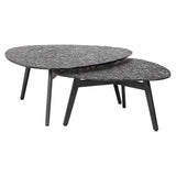 Richmond Interiors Riley Plectrum Smoked Glass Coffee Table Nest | Set of 2