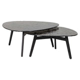 Richmond Interiors Riley Plectrum Smoked Glass Coffee Table Nest | Set of 2