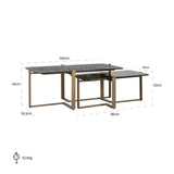 Richmond Interiors Sterling Bronze & Smoked Glass Coffee Table Nest | Set of 2