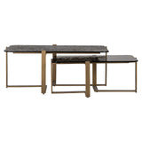 Richmond Interiors Sterling Bronze & Smoked Glass Coffee Table Nest | Set of 2