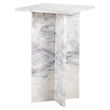 Richmond Interiors Holmes White Marble Square Side Table