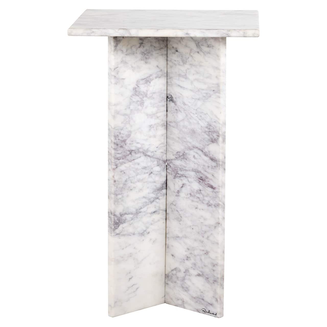 Richmond Interiors Holmes White Marble Square Side Table