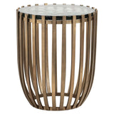 Richmond Interiors Volante Gold & Clear Glass Top Side Table