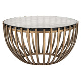 Richmond Interiors Volante Gold & Clear Glass Top Round Coffee Table