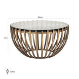 Richmond Interiors Volante Gold & Clear Glass Top Round Coffee Table
