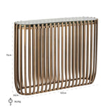 Richmond Interiors Volante Gold & Clear Glass Top Console Table