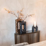 Richmond Interiors Volante Gold & Clear Glass Top Console Table