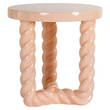 Richmond Interiors Rosly Pastel Pink Twisted Round Side Table