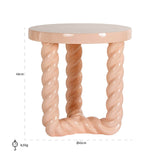 Richmond Interiors Rosly Pastel Pink Twisted Round Side Table