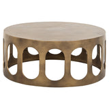 Richmond Interiors Du Pont Brushed Gold Round Coffee Table