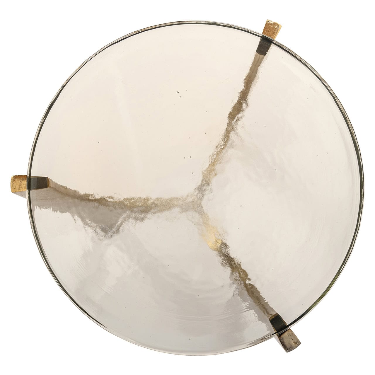 Richmond Interiors Avery Brushed Gold & Glass Round Side Table