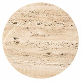 Richmond Interiors Dillinger Beige Travertine & Black Round Side Tables | Set of 2