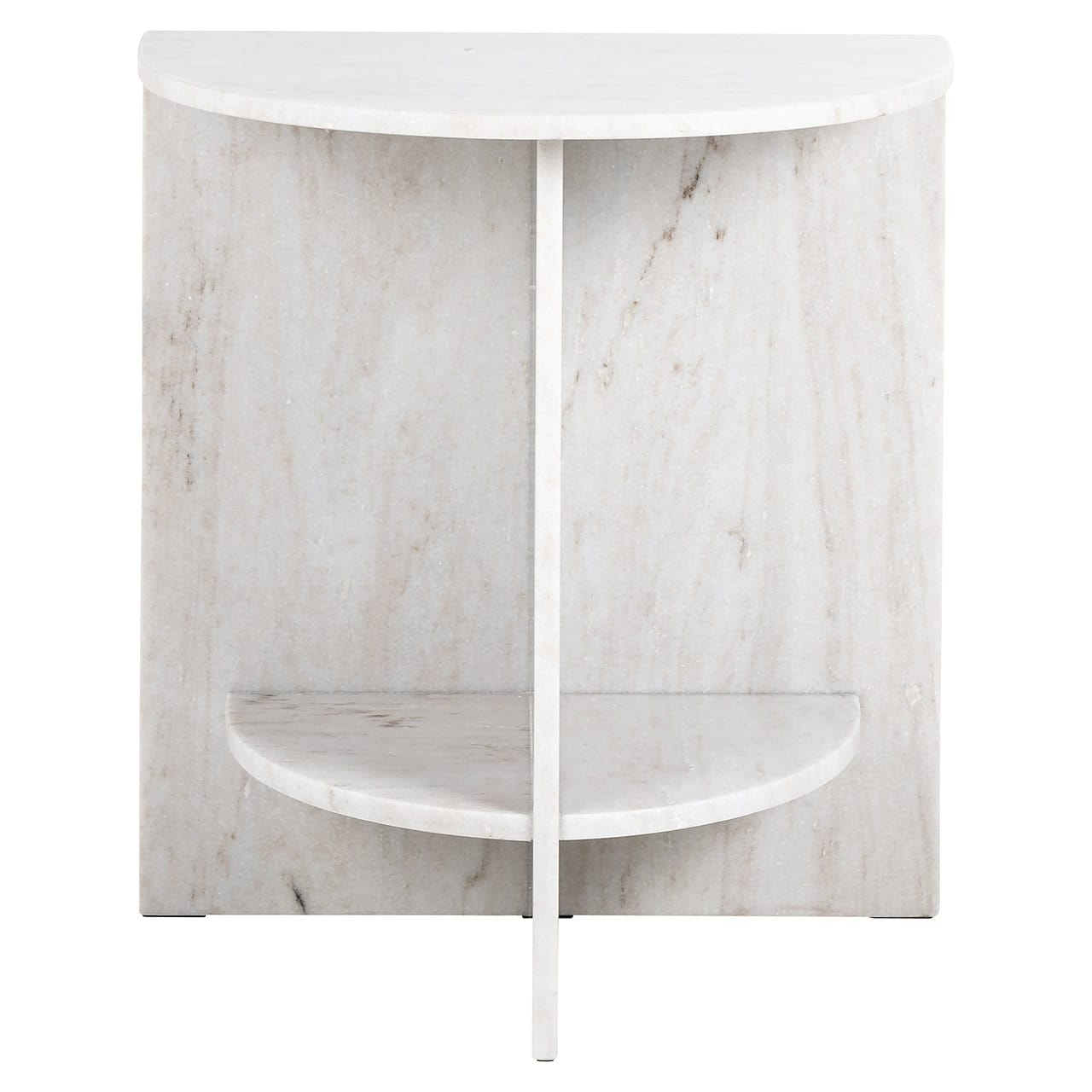Richmond Interiors Lansky White Rajasthan Marble Side Table