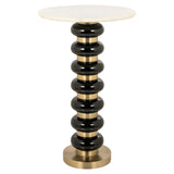 Richmond Interiors Barbara Black Glass & Gold Round Side Table