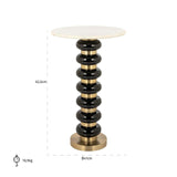 Richmond Interiors Barbara Black Glass & Gold Round Side Table