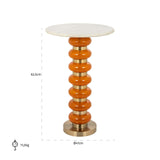 Richmond Interiors Barbara Orange Glass & Gold Round Side Table