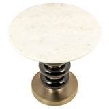 Richmond Interiors Boann Black Glass & Gold Round Side Table