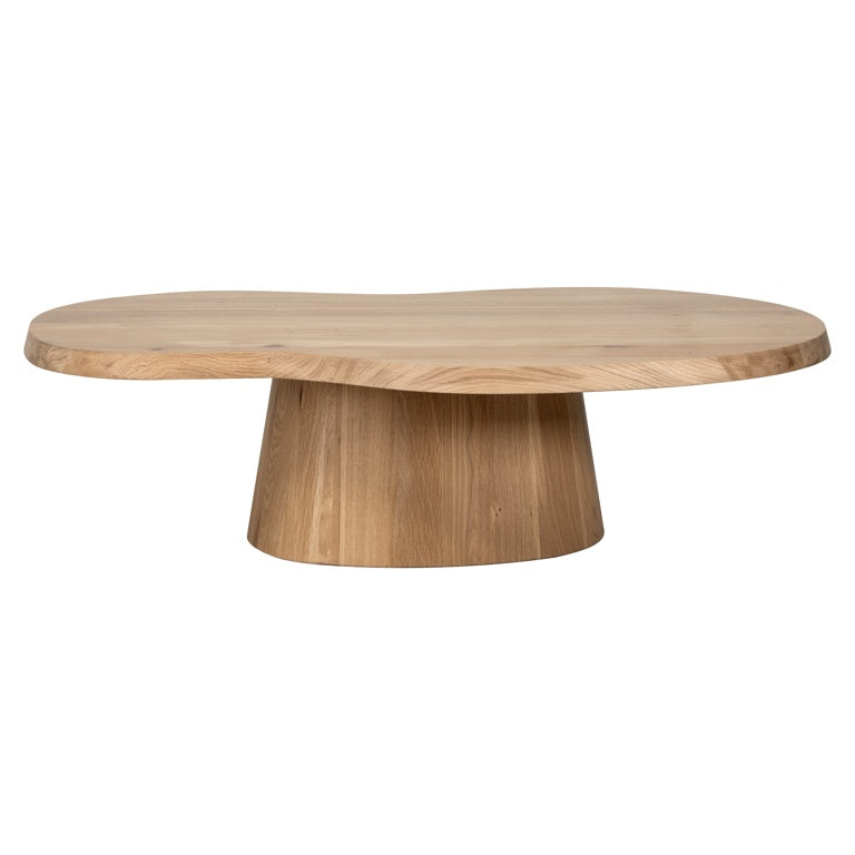 Richmond Interiors Riva Carved Natural Oak Wood Abstract Coffee Table