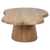 Richmond Interiors Riva Carved Natural Oak Wood Abstract Coffee Table