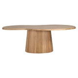Richmond Interiors Riva Carved Natural Oak Wood Abstract Dining Table| 230 Cm