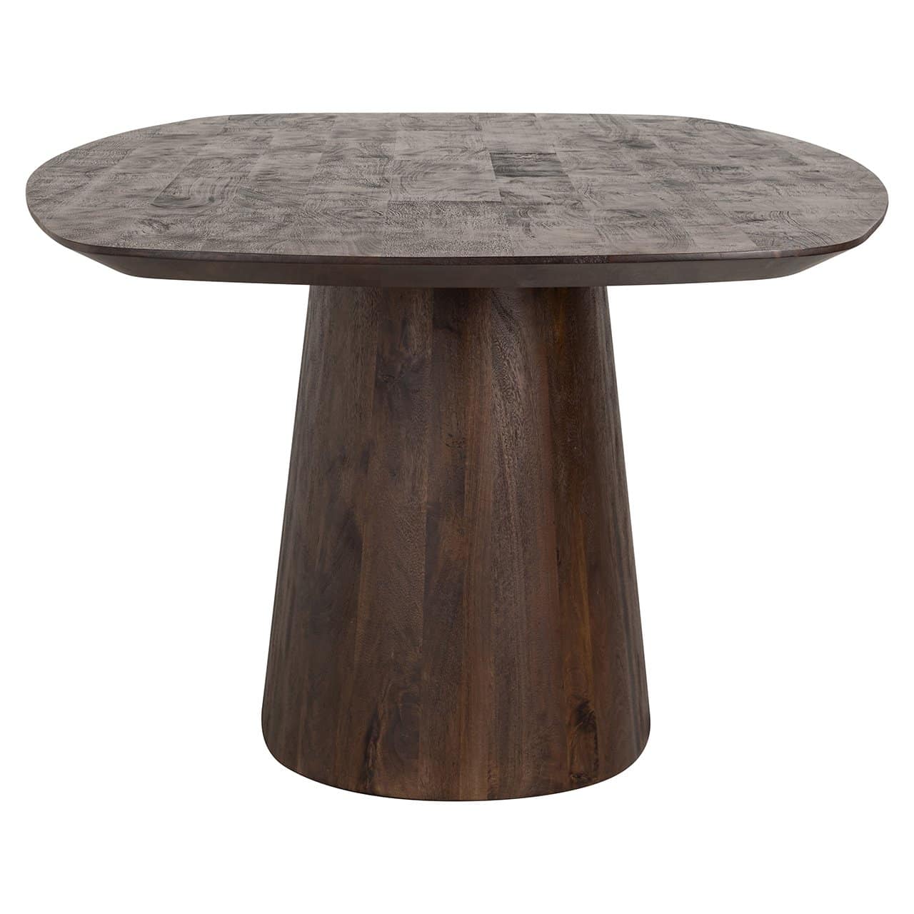 Richmond Interiors Alix Danish Dark Brown Mango Wood Oval Dining Table | 8 Seater