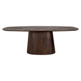 Richmond Interiors Alix Danish Dark Brown Mango Wood Oval Dining Table | 8 Seater