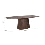 Richmond Interiors Alix Danish Dark Brown Mango Wood Oval Dining Table | 8 Seater