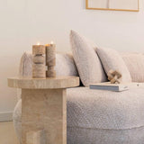 Richmond Interiors Biltmore Italian Travertine Beige Side Table