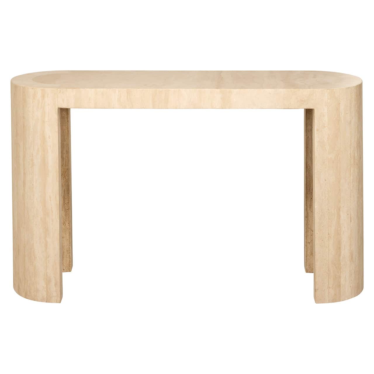 Richmond Interiors Biltmore Italian Travertine Beige Console Table
