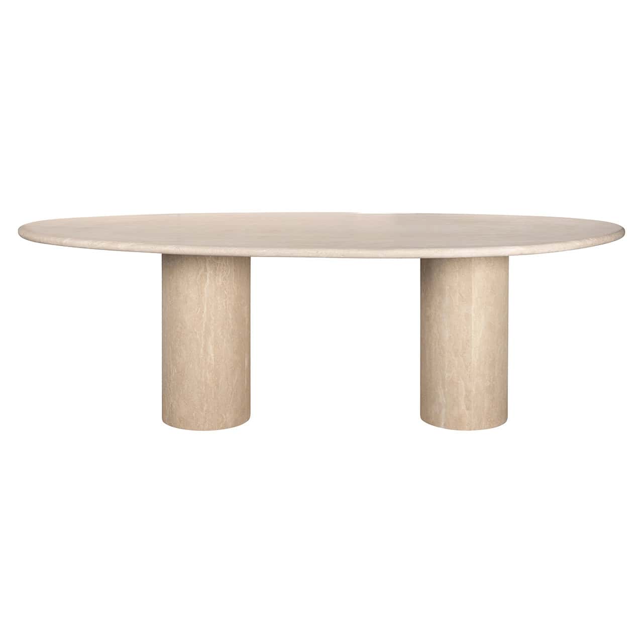 Richmond Interiors Renaissance Italian Travertine Beige Oval Dining Table