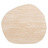 Richmond Interiors Fictus Beige Travertine Abstract Rounded Side Table