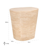 Richmond Interiors Fictus Beige Travertine Abstract Rounded Side Table