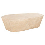 Richmond Interiors Fictus Beige Travertine Abstract Rounded Coffee Table