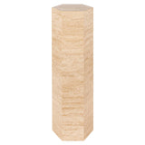Richmond Interiors Vespin Hexagon Travertine Column Side Table