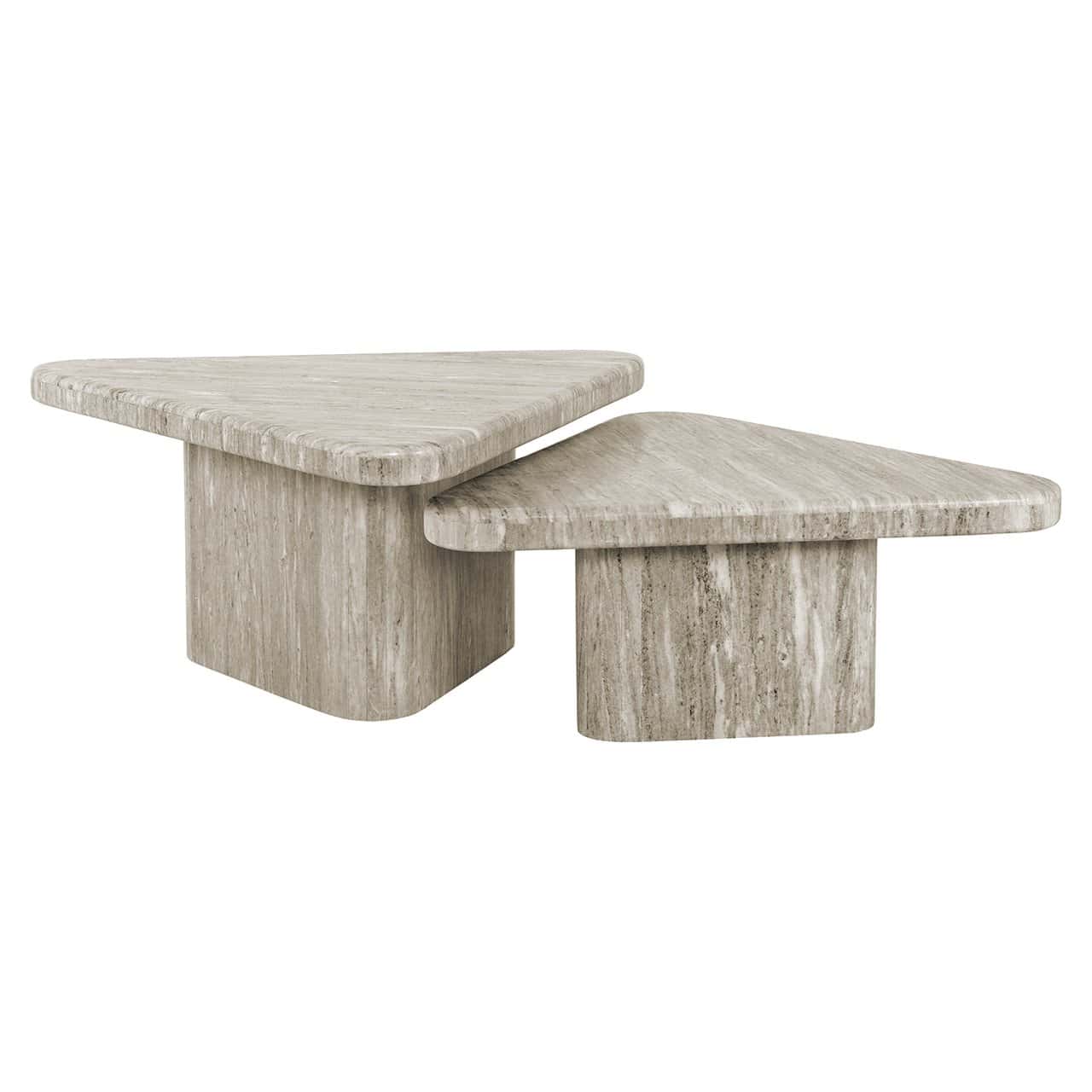 Richmond Interiors Dwayne White Marble Coffee Table | Set Of 2