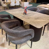 Olympia 160cm Grey Ceramic Marble Dining Table